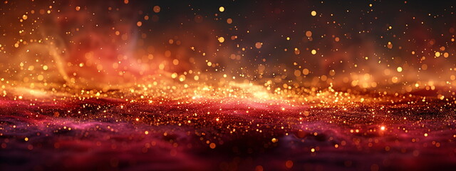 Wall Mural - Fiery red and orange bokeh lights with an abstract background