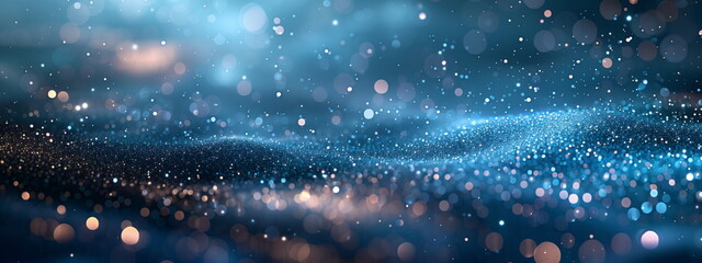 Wall Mural - Cool, dynamic bokeh lights with a flowing, abstract background