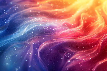 Wall Mural - Vibrant, colorful waves with bokeh lights and a dreamy, abstract background