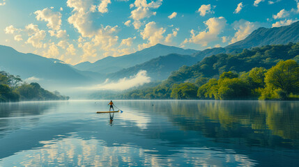 Sticker - Tranquility on Water: Paddleboard Yoga Practice