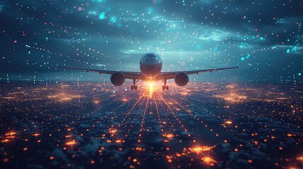 Blue Digital Airplane Data: A Detailed Visualization of Aviation Information