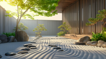 Canvas Print - Zen Garden Harmony Path: Walking Towards Inner Peace