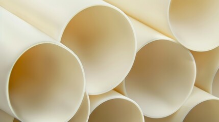 Wall Mural - Creamcolored PVC pipe with a velvety texture and smooth rounded edges