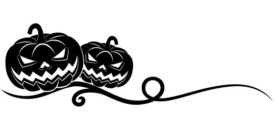 Wall Mural - illustration vector of two scary Halloween pumpkins for Halloween