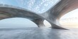 © Orod - 3D render of abstract futuristic architecture concrete structure with flowing curves