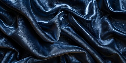 Wall Mural - blue fabric with a wavy pattern on it's surface