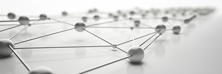 Poster - a group of pins are connected to each other on a white surface