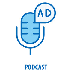 Wall Mural - Podcast Icon simple and easy to edit for your design elements