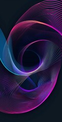 Poster - Abstract colorful lines forming dynamic waves on dark background