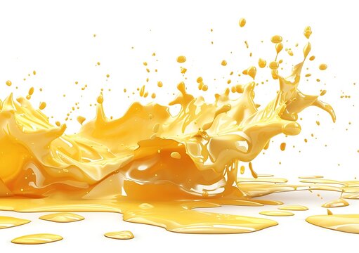 Melted cheese splashes isolated on white background vector illustration