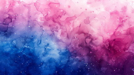 Wall Mural - Galaxy watercolor background, gradients of navy and magenta, scattered stars, abstract swirls and patterns, gradient background, empty text area 