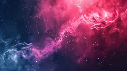 Wall Mural - Galaxy watercolor background, gradients of navy and magenta, scattered stars, abstract swirls and patterns, gradient background, empty text area 