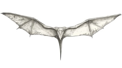Wall Mural - clipart vector illustration of a flying dinosaur, pterodactyl.