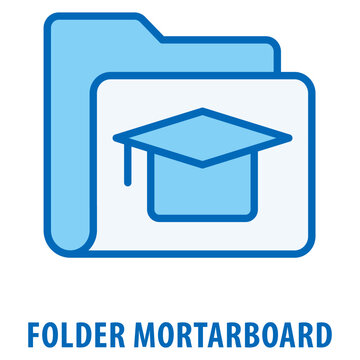 Folder mortarboard Icon simple and easy to edit for your design elements
