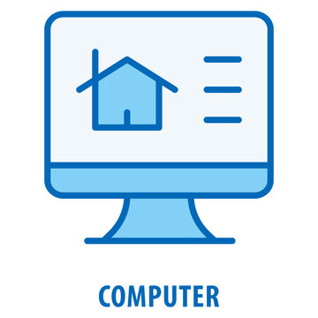 Computer Icon simple and easy to edit for your design elements