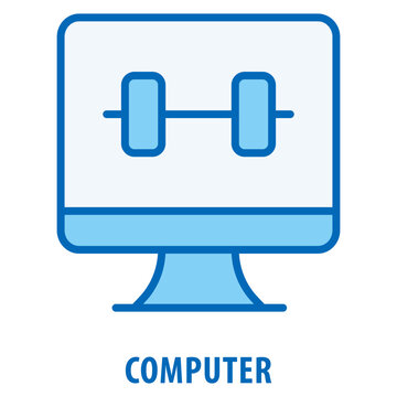 Computer Icon simple and easy to edit for your design elements