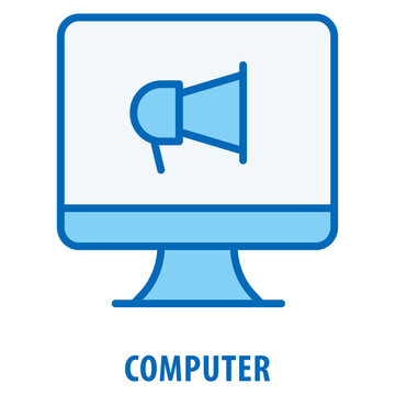 Computer Icon simple and easy to edit for your design elements