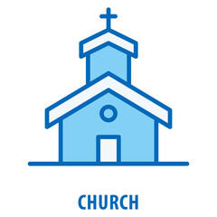 Wall Mural - Church Icon simple and easy to edit for your design elements
