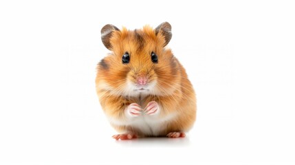 Wall Mural - Cute hamster isolated over white background.