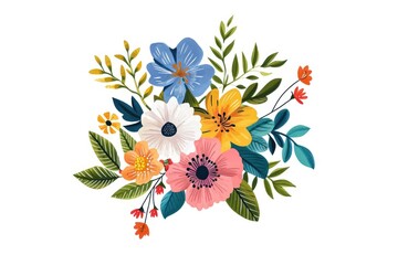 Poster - Colorful, vibrant assorted flowers, Craft a detailed vector illustration of an underwater city
