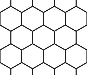 Poster - Abstract background with geometric mosaic shapes. Simple hexagon pattern with bold cells. Large hexagons. Seamless tileable vector illustration.