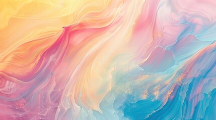 Poster - Abstract pastel gradient background with soft hues of pink, blue, and yellow, perfect for creative design and artistic inspiration.