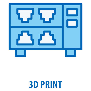 3D Print Icon simple and easy to edit for your design elements