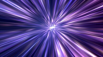 Wall Mural - vibrant deep periwinkle and soft lilac light streaks converge into a bright central point in a sci-f