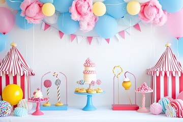 Poster - Colorful festive party decor, Design a vector background with swirling galaxy elements