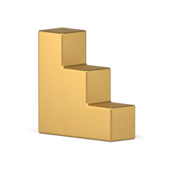 Sticker - Metallic golden 3d stairs winner podium competition steps award champion realistic vector