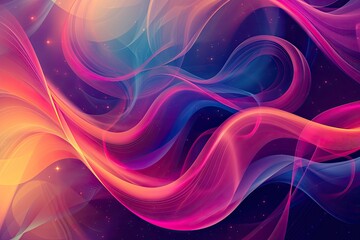 Fototapete - Vibrant, swirling color waves, Colorful and dynamic vector graphic with abstract swirls, creating a sense of movement