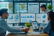 © spyrakot - Financial Analysts Collaborating on Investment Strategies with Data Charts in Modern Office