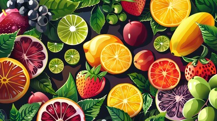 Wall Mural - a bunch of fruit that are on a table together