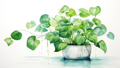 money plant water color image