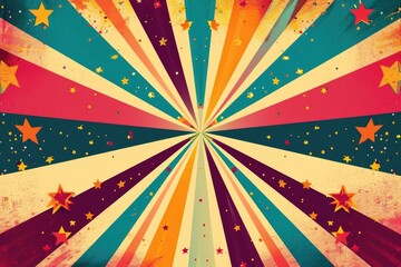 Colorful retro starburst background, Design a celebratory background with a birthday parade