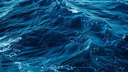 Poster - deep blue pacific ocean waves at sunrise, website banner and background