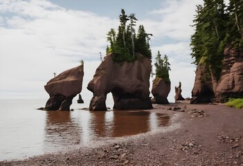 A view of the Hopewell Rocks in Canada