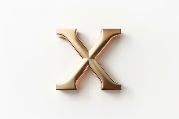 Aufkleber - A single gold letter X isolated on a white background