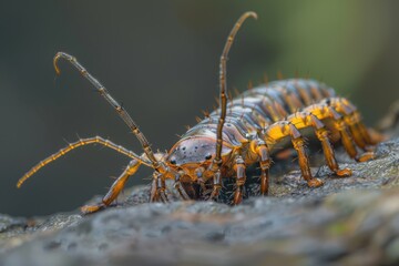 Wall Mural - A close-up shot of a bug sitting on a rock