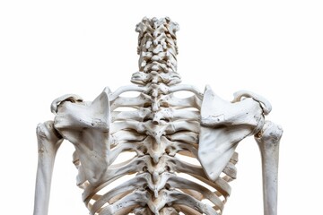 Aufkleber - A close-up view of the back of a human skeleton, ideal for use in medical or educational contexts