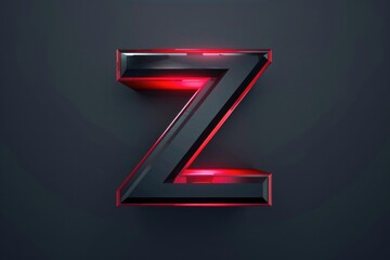 Poster - A close-up shot of a letter 'z' lit up with red neon lights