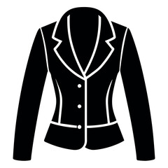 Wall Mural - modern and stylish ladies jacket mockup vector silhouette, white background