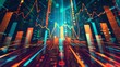 © MD Media - Digital background featuring glowing arrows and graphs, representing stock market growth or business performance.