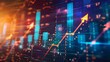 © MD Media - Digital background featuring glowing arrows and graphs, representing stock market growth or business performance.
