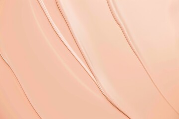 Poster - Captivating liquid foundation flows elegantly on a soft beige background, creating dynamic streaks. Perfect for beauty product ads, exuding sophistication and glamour