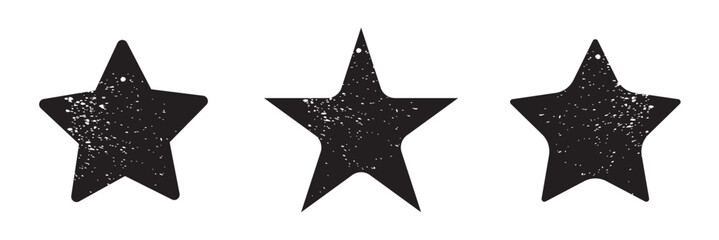 Wall Mural - Grunge stars. Set of black grunge stars. Vintage distressed stars. On white background in eps 10.