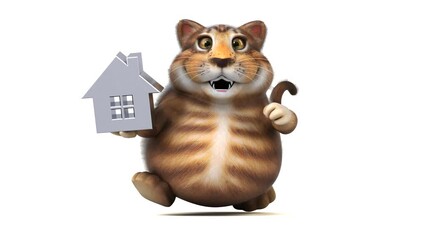 Wall Mural - Fun cat - 3D Animation