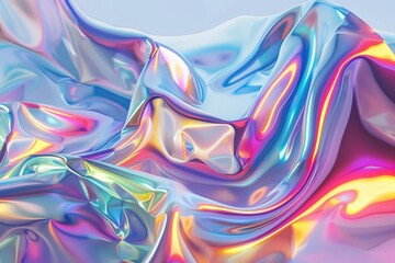 Poster - Abstract metallic holographic colored shape
