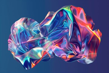 Poster - Abstract metallic holographic colored shape
