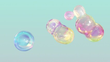 Aufkleber - Metaball animation of morphing liquid blobs. Background of 3D Abstract Colorful Metaballs. in Ultra HD 4K. a seamless, looped 3D animation.